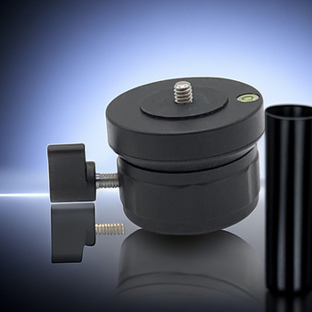 Bază de reglare pentru trepied, aliaj de aluminiu, rotație orizontală 360°, pantă verticală ±10°, montaj 1/4"/3/8", greutate 150 g