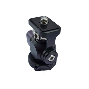 Suport mini gimbal cu bază hot shoe pentru camere DSLR; aliaj de aluminiu; rotație orizontală 360°, verticală 180°; greutate 0,06 kg