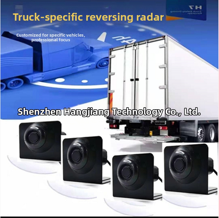 LED atpakaļskata radars kravas automobiļiem 24V, 4 sensori, 3 līmeņu balss brīdinājums, digitālais displejs