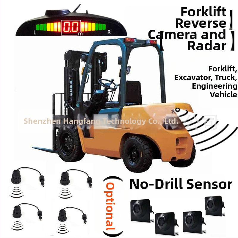 LED atpakaļskata radars kravas automobiļiem 24V, 4 sensori, 3 līmeņu balss brīdinājums, digitālais displejs
