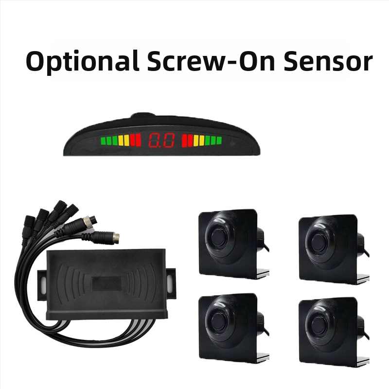 LED atpakaļskata radars kravas automobiļiem 24V, 4 sensori, 3 līmeņu balss brīdinājums, digitālais displejs