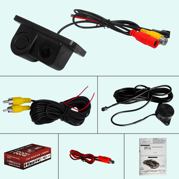 Radar 2-în-1 pentru parcare cu imagine vizuală — HD 1280x720, 12V, 170° reglabil, semnal video AV