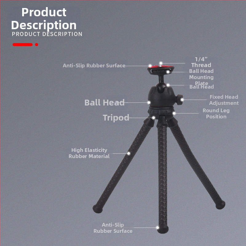 Situ M6 Τρίποδο για κινητό με κεφαλή σφαίρας, ένα τμήμα, ABS + προστατευτική ρητίνη, ικανότητα φόρτωσης έως 2 κιλά