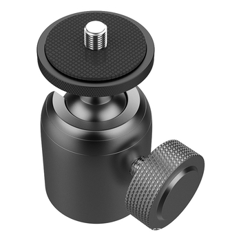 Cap de bilă universal din aliaj de aluminiu pentru telefoane și camere, rotație orizontală 360°, înclinare verticală 90°, reglaj cu manetă, greutate 76,5 g