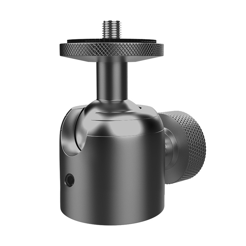 Cap de bilă universal din aliaj de aluminiu pentru telefoane și camere, rotație orizontală 360°, înclinare verticală 90°, reglaj cu manetă, greutate 76,5 g