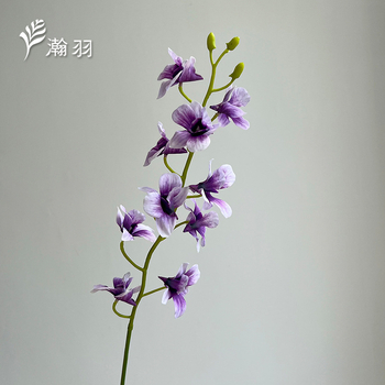 Τεχνητό άνθος ορχιδέας από μεταξωτό ύφασμα, μονή κλάδος - γάμος και διακόσμηση σπιτιού; τεχνικές: διαμόρφωση λουλουδιού, χύτευση με έγχυση, ημι-χειροποίητο και ημι-μηχανοποιημένο