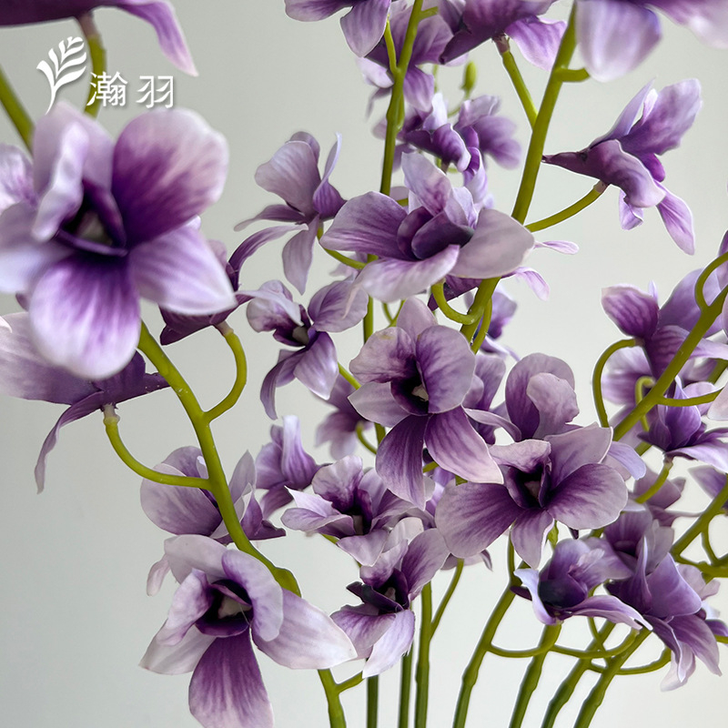 Τεχνητό άνθος ορχιδέας από μεταξωτό ύφασμα, μονή κλάδος - γάμος και διακόσμηση σπιτιού; τεχνικές: διαμόρφωση λουλουδιού, χύτευση με έγχυση, ημι-χειροποίητο και ημι-μηχανοποιημένο