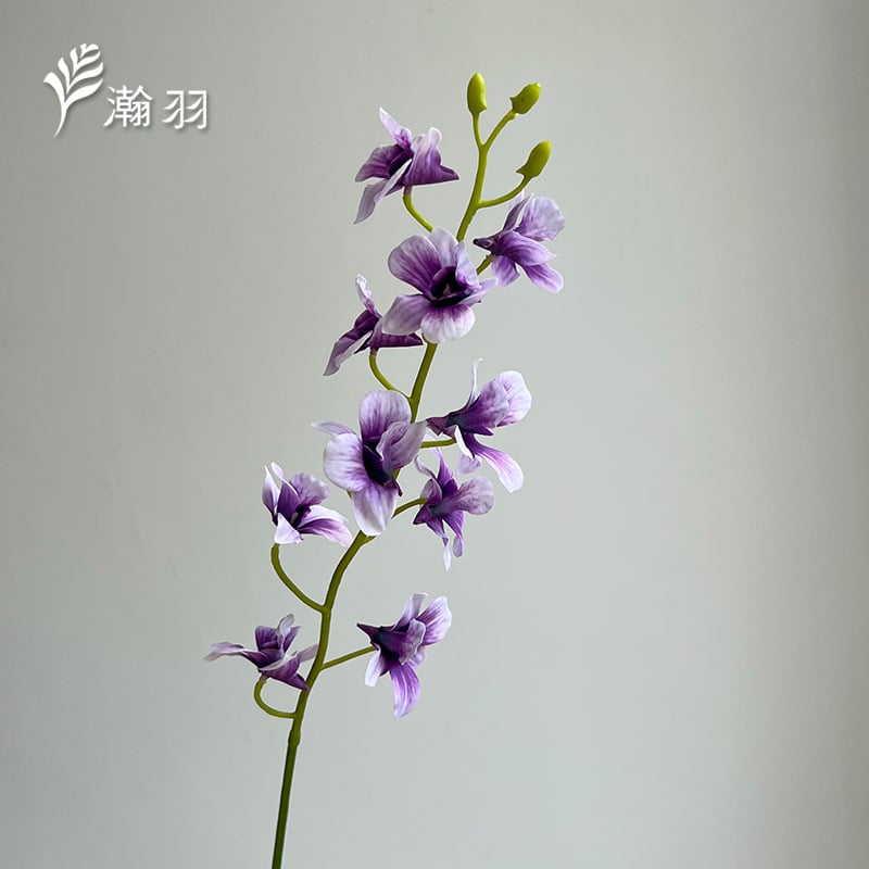 Τεχνητό άνθος ορχιδέας από μεταξωτό ύφασμα, μονή κλάδος - γάμος και διακόσμηση σπιτιού; τεχνικές: διαμόρφωση λουλουδιού, χύτευση με έγχυση, ημι-χειροποίητο και ημι-μηχανοποιημένο