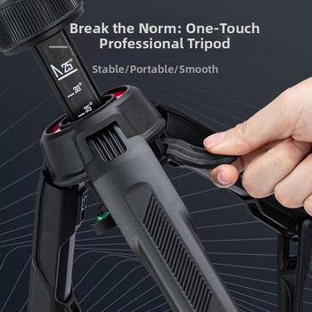Kamerový statív s guľovou hlavou pre živé vysielanie – prenosný, 4-sekčný dizajn, nosnosť 2–5 kg, plast + kov, rýchlouzáverová doska
