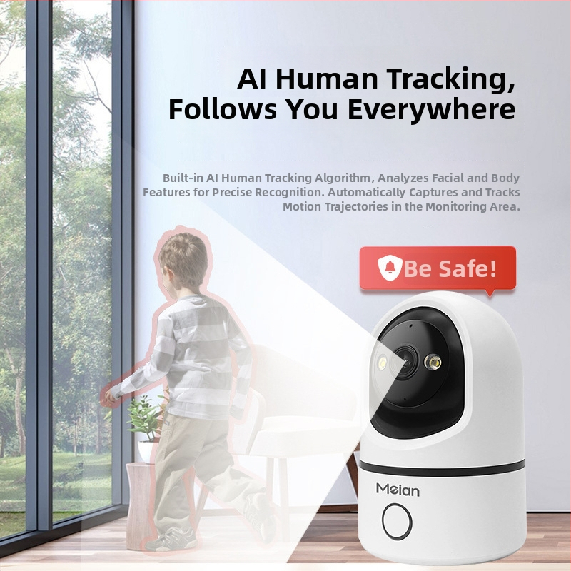 Bezvadu iekšējā PTZ novērošanas kamera ar divvirzienu audio, panorāma 355°, slīpums 75°, horizontālā ātrums 70°/s, vertikālā ātrums 30°/s