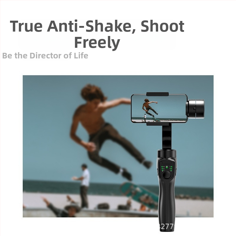 Ručný gimbal pre smartfóny s ABS telom; horizontálne otáčanie 330°; vertikálne naklápanie ±160°; obmedzenie otáčania 330°; hmotnosť 400 g.