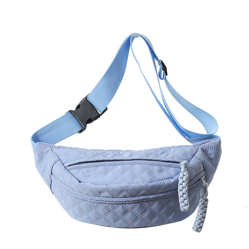 Női chest bag vászonból, cipzárral, vízszintes négyszög alakú, zseb a mobiltelefonhoz, egy vállpánt