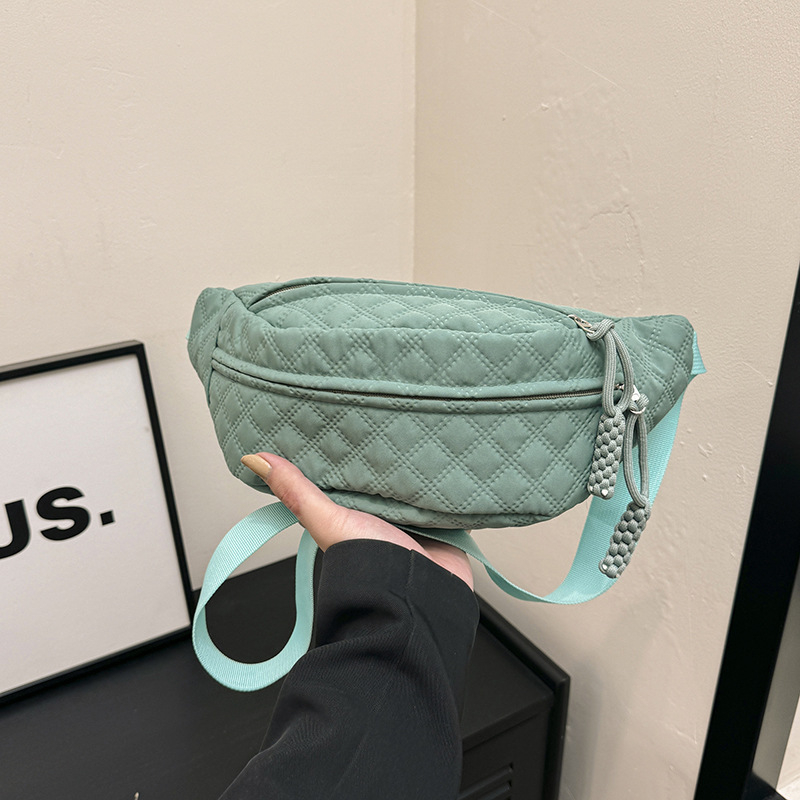 Női chest bag vászonból, cipzárral, vízszintes négyszög alakú, zseb a mobiltelefonhoz, egy vállpánt