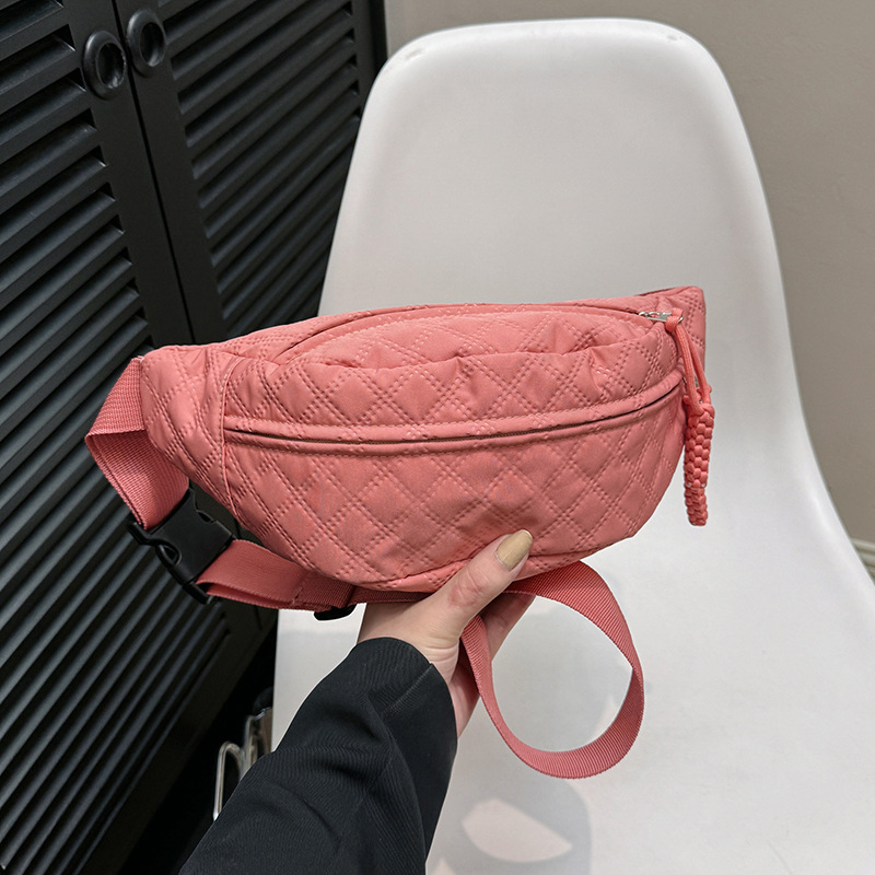 Női chest bag vászonból, cipzárral, vízszintes négyszög alakú, zseb a mobiltelefonhoz, egy vállpánt