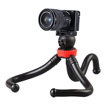 Tripod stil caracatiță pentru DSLR cu cap cu bila, construcție din oțel/plastic, picioare cu un singur segment, încărcare până la 2–5 kg