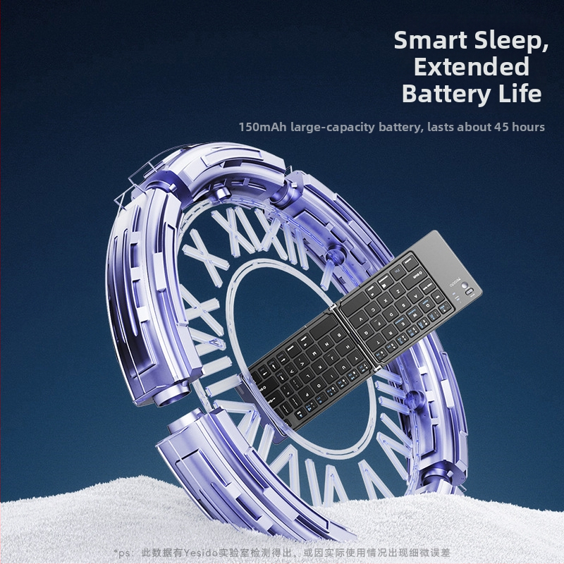 Yesido sklopiva Bluetooth tipkovnica, tiha, 87 tipki, bežična, univerzalna kompatibilnost