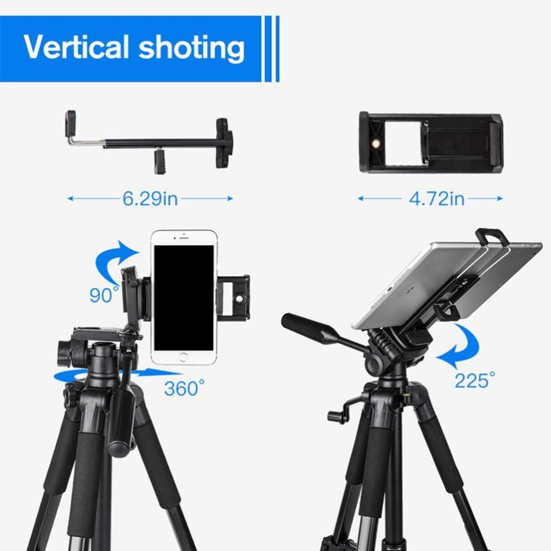 DSLR trojnožka s 3D pan-tilt hlavou, model 360, hliníková zliatina, nosnosť 2–5 kg, výška nastaviteľná do 1,7 m