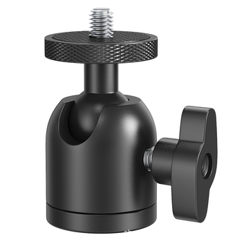 Sferni univerzalni mali pan-tilt stativ za fotografiju, projektor i livestream preko pametnog telefona — aluminijska legura, 360° horizontalno okretanje, 90° vertikalno nagnuće, pričvršćivanje gumbom, težina 114,5 g