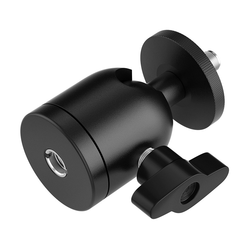 Sferni univerzalni mali pan-tilt stativ za fotografiju, projektor i livestream preko pametnog telefona — aluminijska legura, 360° horizontalno okretanje, 90° vertikalno nagnuće, pričvršćivanje gumbom, težina 114,5 g