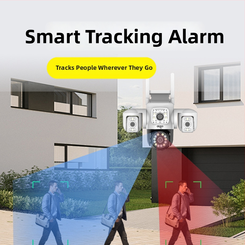 Kamera s tri leće 360° bežična, za unutarnju i vanjsku upotrebu, PTZ: vertikalni nagib 90°, horizontalni 355°, brzina pan 355°/s, ABS kućište, zidna montaža