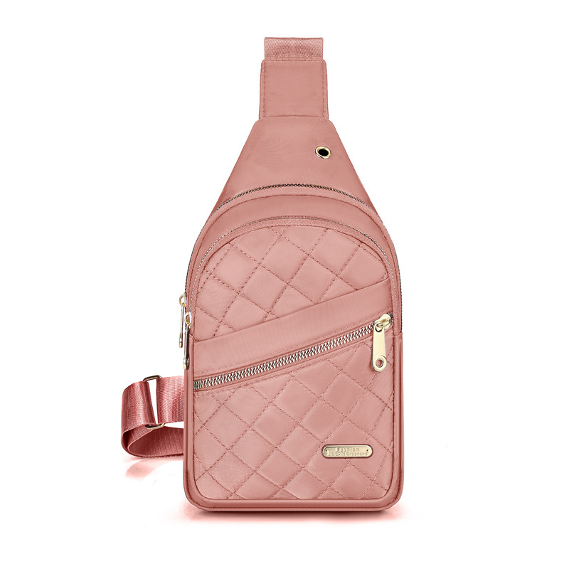 Női crossbody táska - utcai stílus, nylon, cipzár, belső cipzáros zseb, tavasz 2024