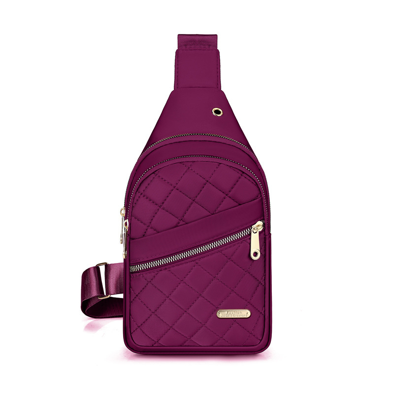 Női crossbody táska - utcai stílus, nylon, cipzár, belső cipzáros zseb, tavasz 2024