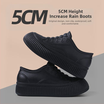 Ženske PVC čizme za kišu, kratki kroj, ravna potpetica, vodootporne, za sve sezone