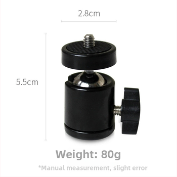 Mini metalna kuglasta glava s 1/4 univerzalnim navojem — 360° horizontalno, 90° okomito