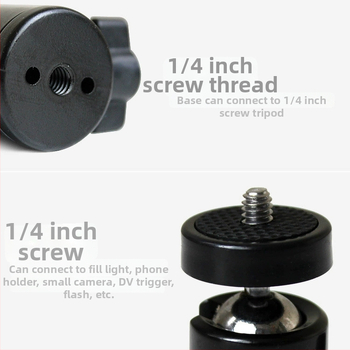 Mini metalna kuglasta glava s 1/4 univerzalnim navojem — 360° horizontalno, 90° okomito