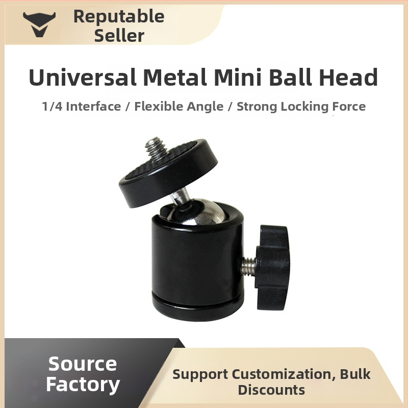 Mini metalna kuglasta glava s 1/4 univerzalnim navojem — 360° horizontalno, 90° okomito