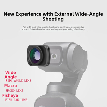 Objektív pre Osmo Pocket Kameru: širokouhlý makro fisheye, magnetické uchytenie, 90° rotácia, hliníková zliatina + optické sklo