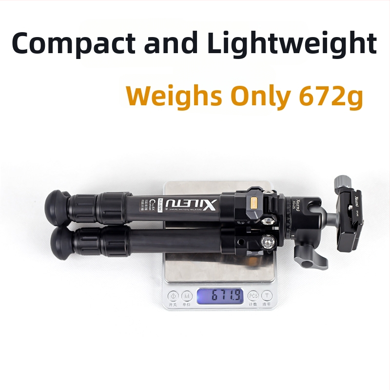 Karbonový statív s guľovou hlavou, 3 sekcie, rýchloupínacia doska, hmotnosť 672 g