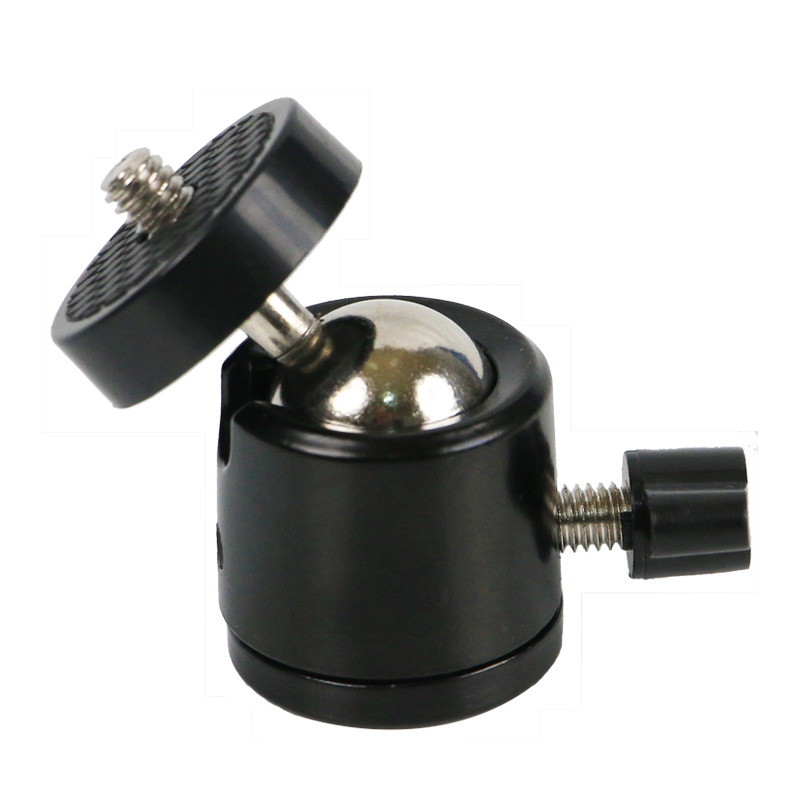 Metalni pan-tilt nosač za rasvjetu i mobitel, 360° rotacija, 75 g, vijčano sučelje, aluminijska legura + plastika