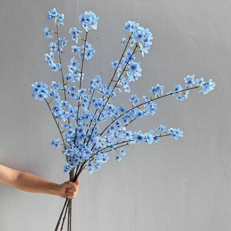 Yunxi Κλάδος Τεχνητών Λουλουδιών – Μακρύς όρθιος κλάδος κερασιού, μεταξωτό και πλαστικό, Zen εμπνευσμένη διακόσμηση γαμήλιας αίθουσας, αξεσουάρ φωτογράφισης