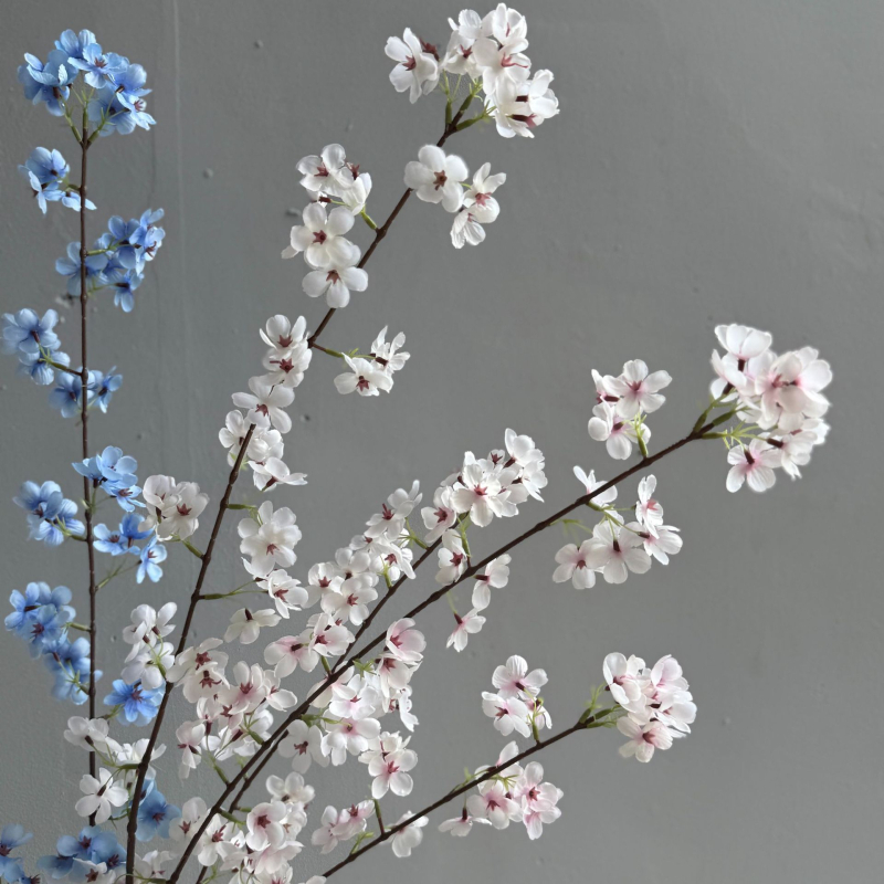 Yunxi Κλάδος Τεχνητών Λουλουδιών – Μακρύς όρθιος κλάδος κερασιού, μεταξωτό και πλαστικό, Zen εμπνευσμένη διακόσμηση γαμήλιας αίθουσας, αξεσουάρ φωτογράφισης
