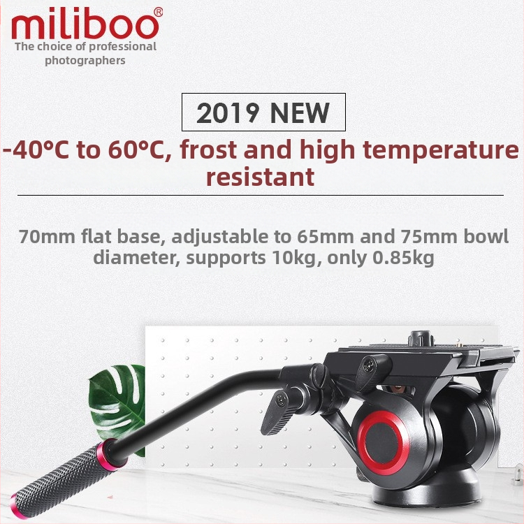 Miliboo 801 Druhá generácia profesionálna PTZ hlava s hydraulickým tlmením - hliníková zliatina, 360° horizontálne, 165° vertikálne, 10 kg, kompatibilné s Mibo