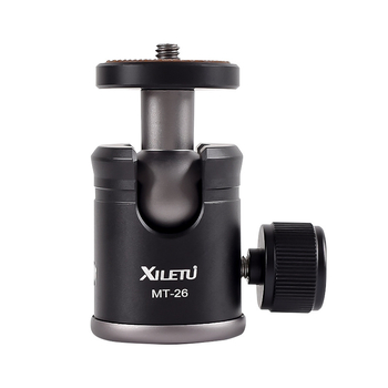 Xiletu MT-26 mini cap de tip balon pentru cameră – pentru telefon, DSLR/mirrorless și GoPro; aliaj de aluminiu; rotație 360° orizontală și verticală; greutate 140 g