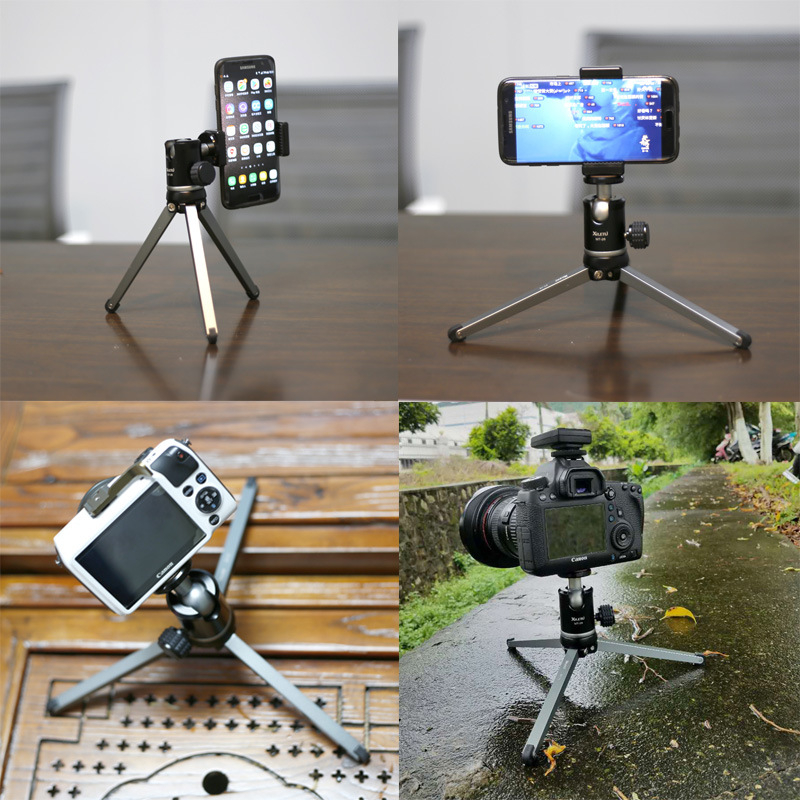 Xiletu MT-26 mini cap de tip balon pentru cameră – pentru telefon, DSLR/mirrorless și GoPro; aliaj de aluminiu; rotație 360° orizontală și verticală; greutate 140 g