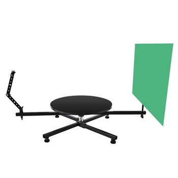 Platformă de fotografiat obiecte, rotire 360°, pliabilă, unghi reglabil, construcție din aluminiu/lemn, greutate 6,13 kg