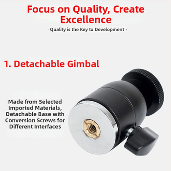 Trepied de masă cu cap balon, din aliaj de aluminiu, rotire orizontală 360°, verticală 90°, greutate 106 g, montaj filetat