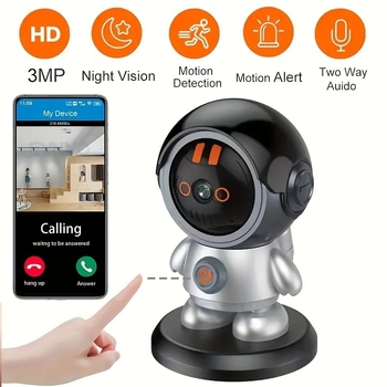 Domáca WiFi kamera s A5 robotom na domáce monitorovanie, 3MP HD, volanie jedným tlačidlom, vnútorné použitie, 5V napájanie, 0.02 lx