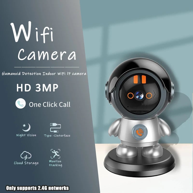 Domáca WiFi kamera s A5 robotom na domáce monitorovanie, 3MP HD, volanie jedným tlačidlom, vnútorné použitie, 5V napájanie, 0.02 lx