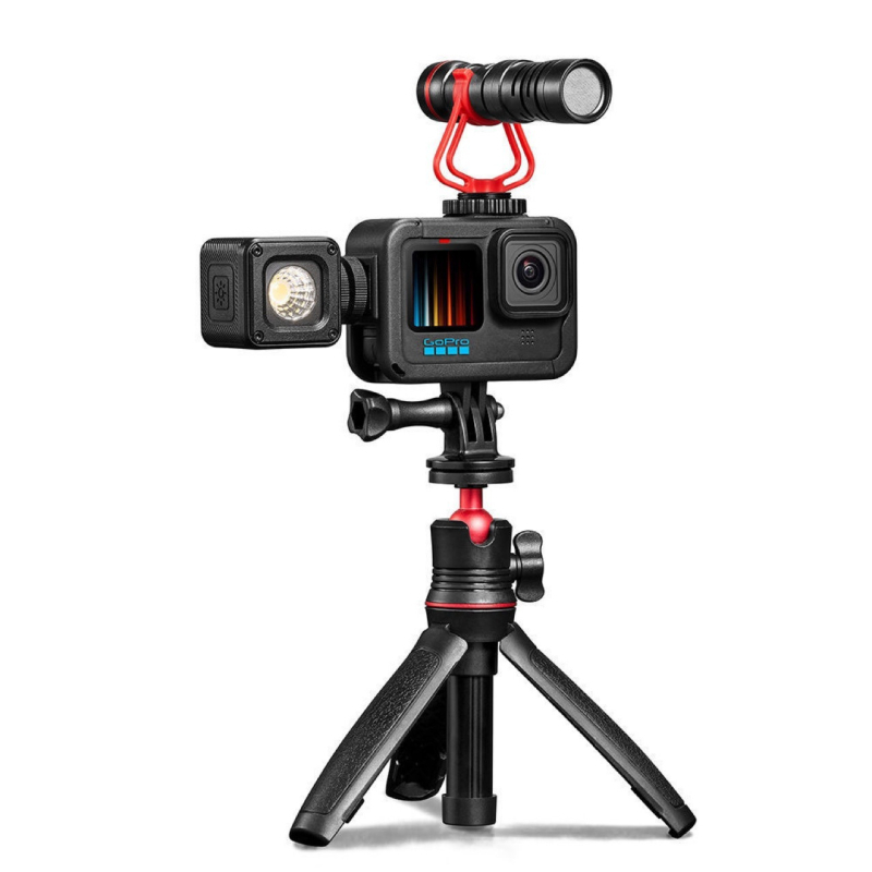 Tripod pentru telefon cu clips pentru telefon și priză rece, montaj universal E-clip, 3 secțiuni din aluminiu, sarcină 2-5 kg, greutate 250 g