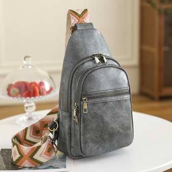 Geantă crossbody pentru femei în stil retro, din PU, cu căptușeală poliester-bumbac, închidere cu fermoar, buzunare interioare: buzunar secret cu fermoar, buzunar pentru telefon, buzunar pentru buletin, construcție moale, pentru purtare zilnică (Toamnă 202