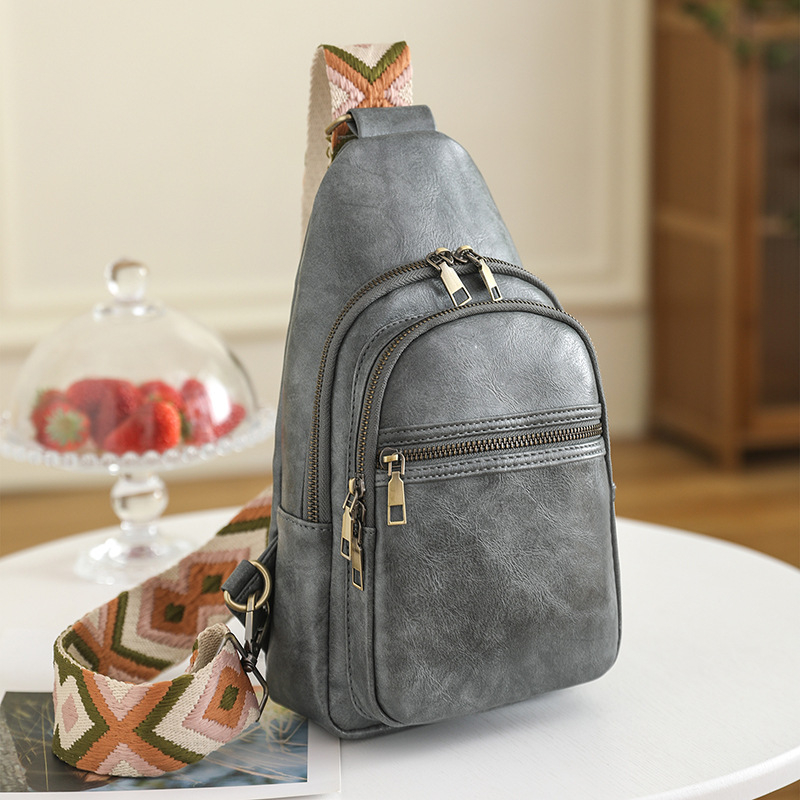 Geantă crossbody pentru femei în stil retro, din PU, cu căptușeală poliester-bumbac, închidere cu fermoar, buzunare interioare: buzunar secret cu fermoar, buzunar pentru telefon, buzunar pentru buletin, construcție moale, pentru purtare zilnică (Toamnă 202