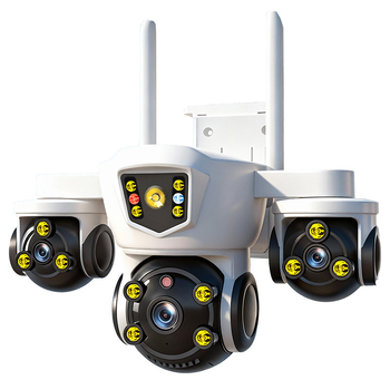 Cameră de supraveghere cu platformă cloud, obiective tri- și cvadruple, 12MP, 0,002 lux, DC12V, -20–60°C, interior/exterior