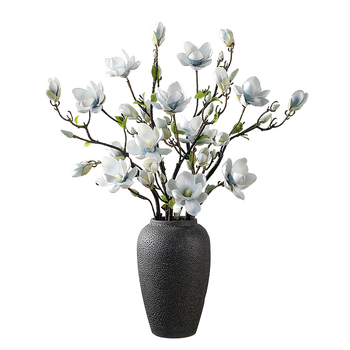 Floare artificială Magnolia, imprimare 3D, pictată și embosată, PVC moale, Magnolia varietate, decor interior