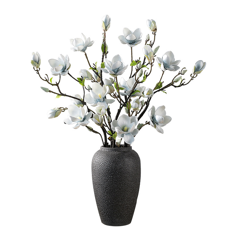 Floare artificială Magnolia, imprimare 3D, pictată și embosată, PVC moale, Magnolia varietate, decor interior