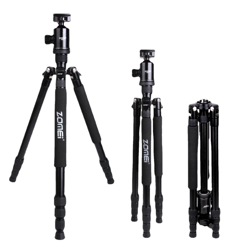 ZoMei trepied Z-888 din aliaj de aluminiu-magneziu, placă de eliberare rapidă, încărcătură maximă 18 kg, înălțime maximă 159 cm