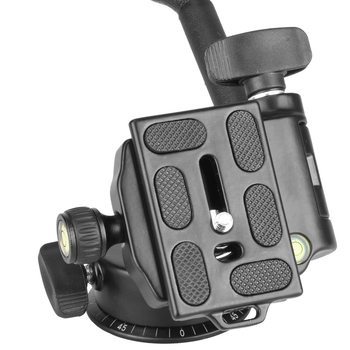 Cap de trepied din aliaj de aluminiu cu amortizare 3D, scară panoramică, rotire orizontală 360° pentru SLR